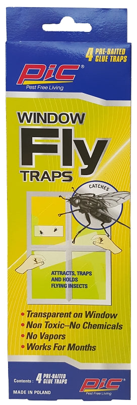 Pic Window Adhesive Fly Traps (4 Pack)