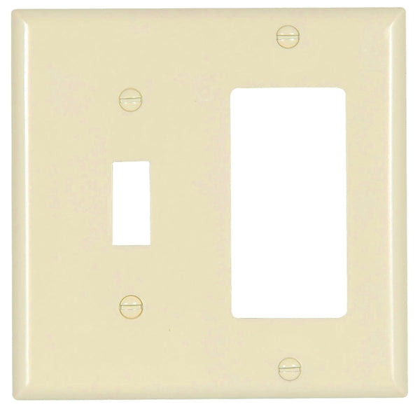 EATON 2153LA-BOX Wiring Standard Size Toggle and Decorator Combination Wall Plate, 4.56 in W X 4-1/2 in D, Light Almond