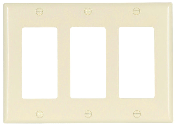 EATON Wiring 011-80411-T 3 Gang Decorator/GFCI Standard Size Wall Plate, 4-1/2" x 6.37"x 0.08" 2163LA-BOX