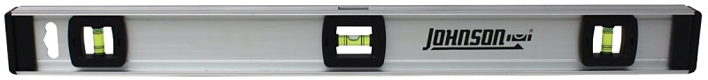 Johnson Level & Tool ‎1300-2400 Aluminum Level with Ruler, Easy Readability, Shock Absorbent, Silver, 24'', 1 Level