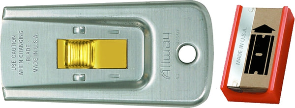 Allway Tools Razor Blade Safety Glass Scraper with 5 Blades Gs