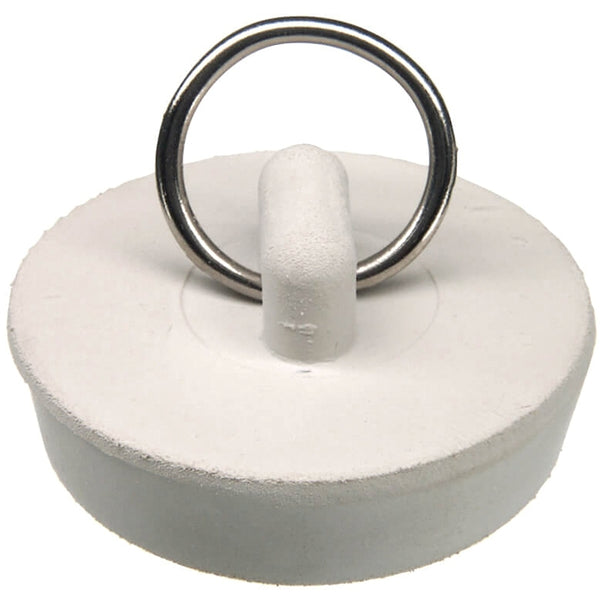 Danco 1-1/2 inch Rubber Drain Stopper, White, Carded, 80227