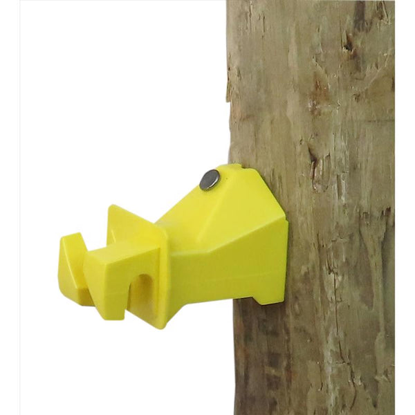 Dare Electric Fence Insulator, Snug-Fit on Wood Post, With Nail, Yellow 25-Pk. SNUG-SWP-25