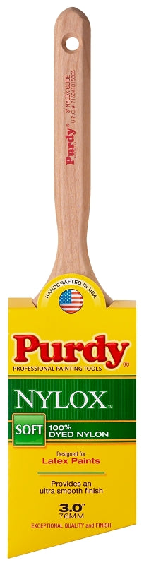 Purdy 144152230 Nylox Series Glide Angular Trim Paint Brush, 3 inch