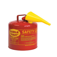 Eagle 5 Gallon Type I Red Safety Gas Can for Gasoline with Flame Arrester and Self-Closing Lid, Made in the USA, Galvanized Steel Flammable Storage Can, UI50S UI50FS