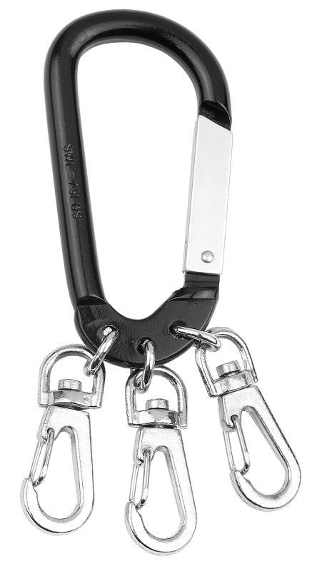 Hy-Ko Products Hy-ko Kc600 Carabiner with Snaps, Aluminum (Pack of 5)