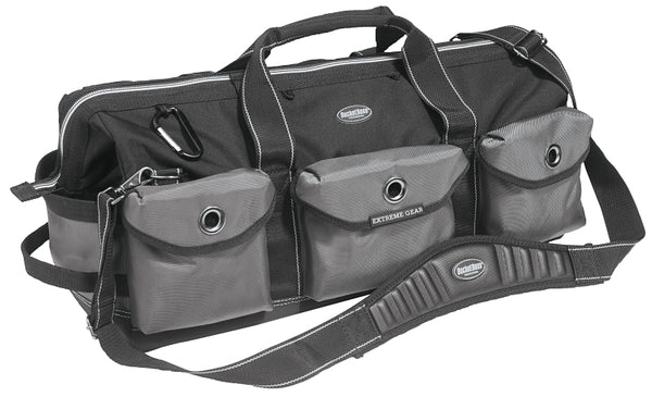 Bucket Boss Extreme Big Daddy Tool Bag in Grey, 65024, Black|Black and gray