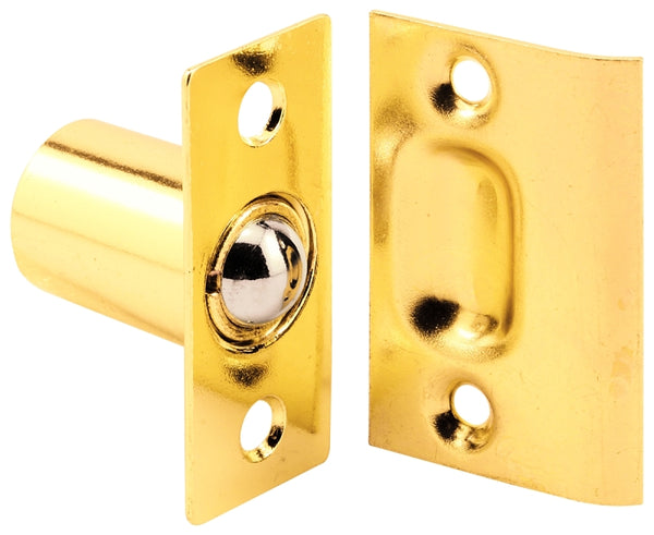 Prime-Line Products U 9132 Ball Catch & Strike, 1 in. x 2-1/4 in., Steel, Brass Plated, Adjustable