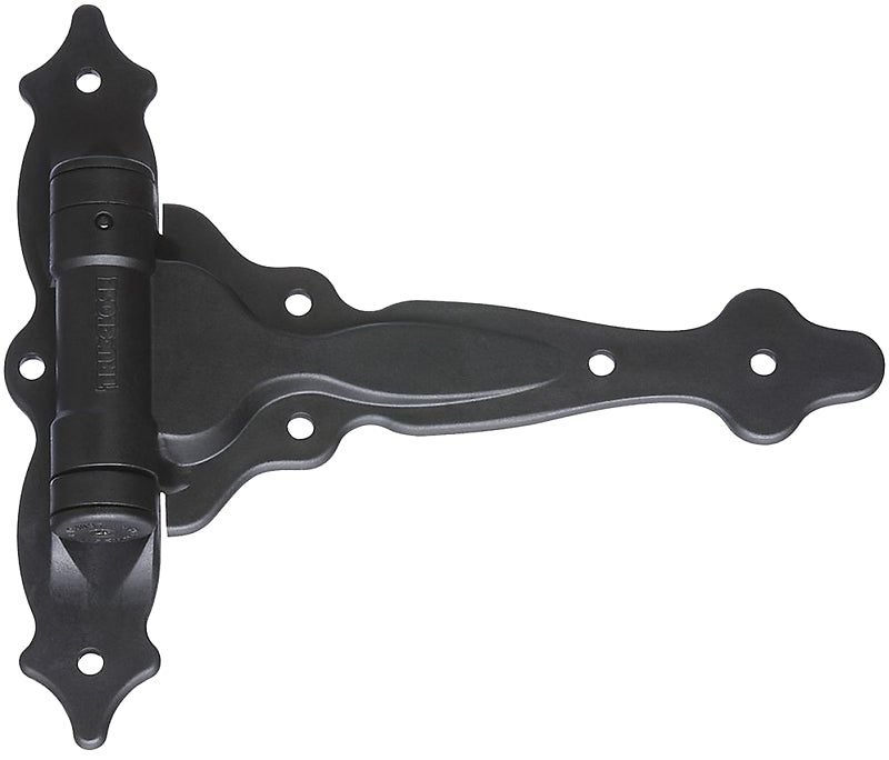 National Hardware N346-200 V6220 TruClose Decorative Spring T Hinge in Black, 7-3/4" x 8-1/2", 2 piece