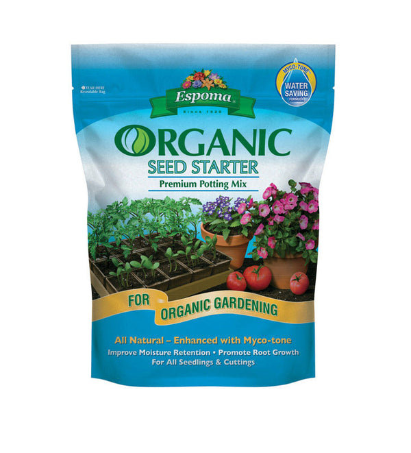 Espoma Organic Seed Starter Premium Potting Soil Mix - All Natural & Organic Seed Starting Mix with Mycorrhizae. for Organic Gardening, 8 qt, Pack of 1 SS8