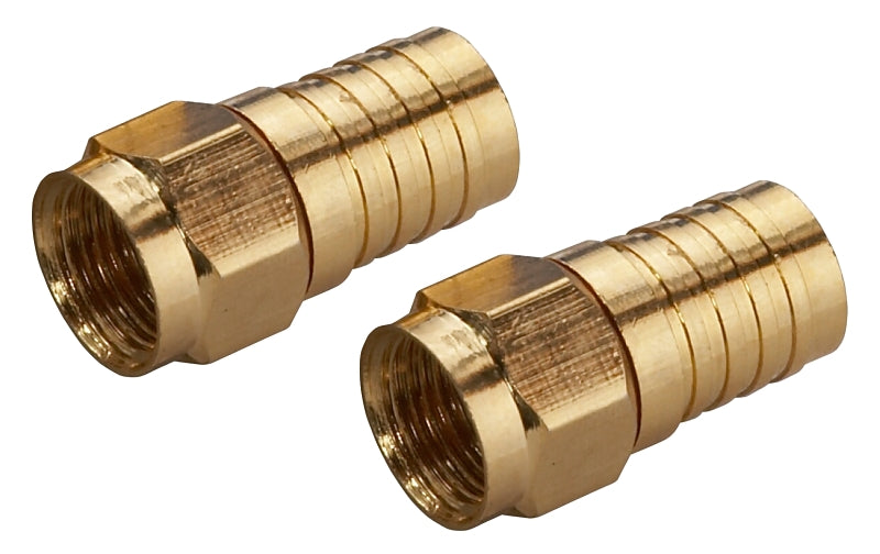 AmerTac - Zenith VA1002RG6WC Weatherproof Crimpon F Connectors, 2 Piece