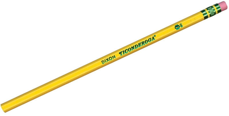 Ticonderoga Wood-Cased Pencils, Unsharpened, #2 HB Soft, Yellow, 12 Count