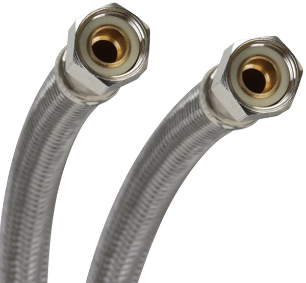Fluidmaster B6F20 Faucet Connector, Braided Stainless Steel - 3/8 Female Compression Thread x 3/8 Female Compression Thread, 20-Inch Length
