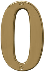 Hy-Ko Products BR-51PB/0 Prestige House Number 0 (ZERO) 5" High, Polished Brass Finish, 1 Piece