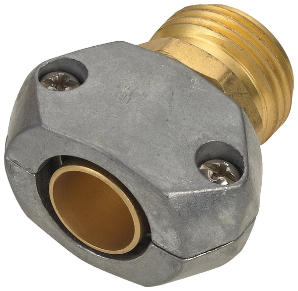 Mintcraft Landscapers Select GC534 Hose Coupling, 5/8 to 3/4 in, Male, Brass and zinc, Brass and silver
