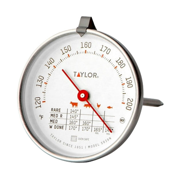 Taylor Meat Thermometer Meat 120 To 200 Deg F 2-3/4" Dia. Dial 5939N