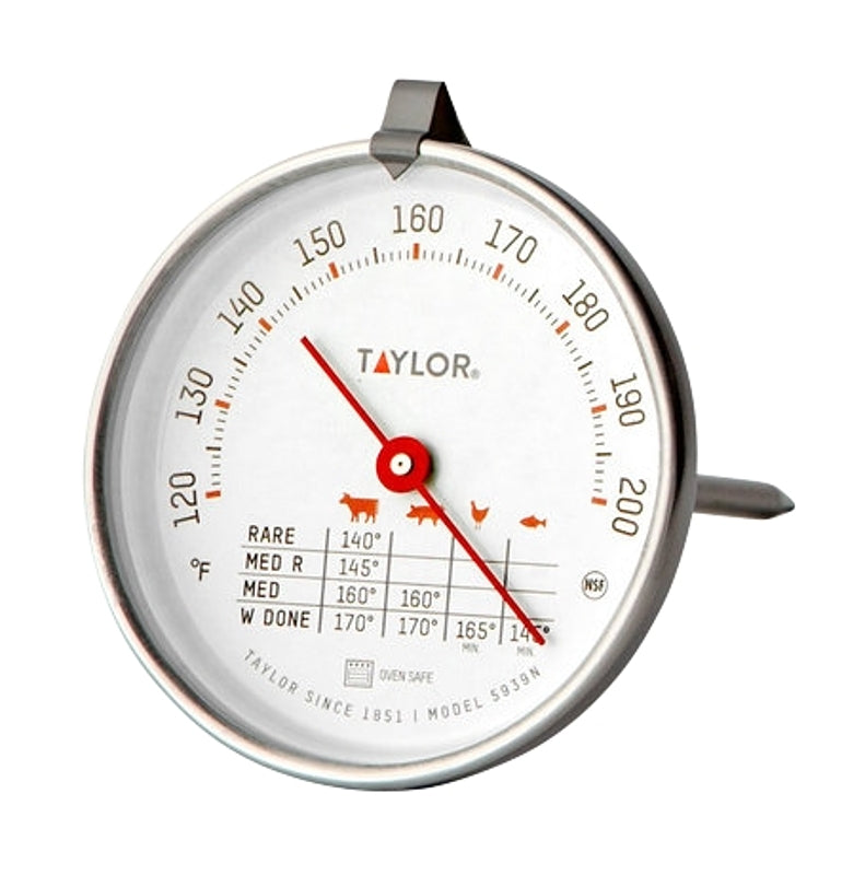 Taylor Meat Thermometer Meat 120 To 200 Deg F 2-3/4" Dia. Dial