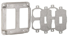 Hubbell Raco 4 in. Square Cover, Universal Exposed Work, 2-Device, 6-in-1 Plates 809U