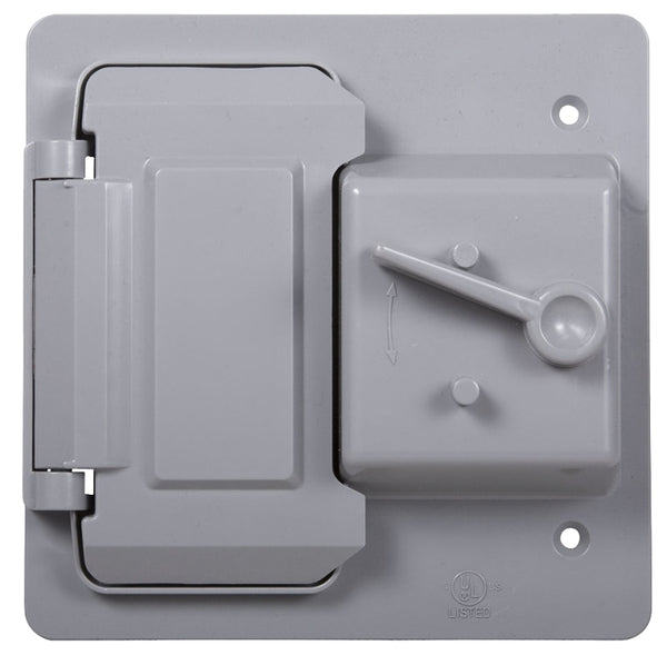 Bell PTC521GY 2-Gang Weatherproof Switch and Outdoor Outlet Cover, Gray Polycarbonate GFCI and Toggle Switch Covers for Home Improvement, Outdoor Electrical Box Protection, UFAST 8-in-1, NEMA 3R