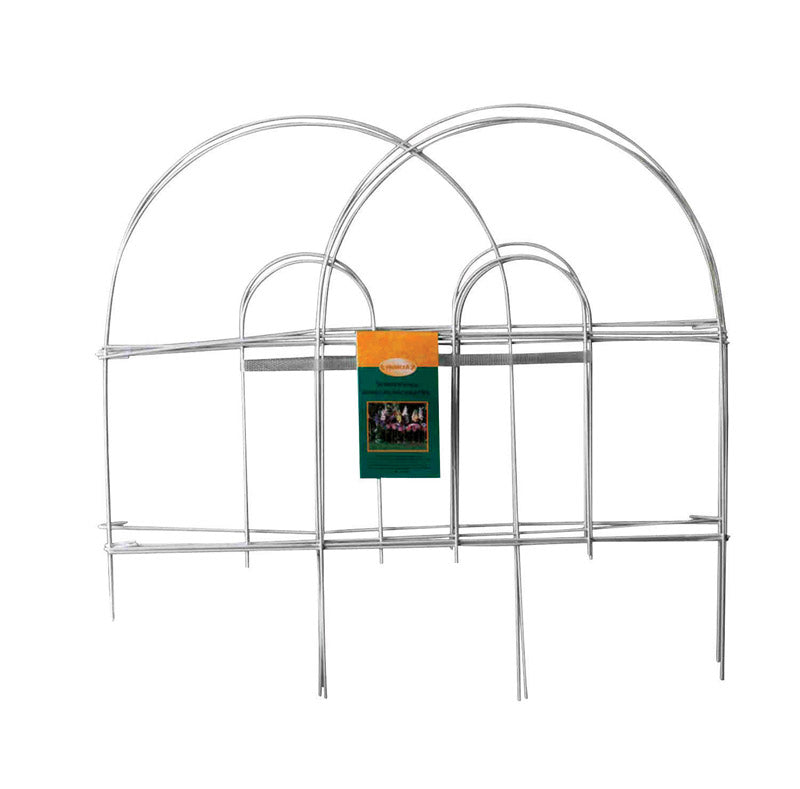 Panacea (18) ea Products 89313 18" H x 8' Long, White Metal Arch Folding Garden Fence (18-Pack)