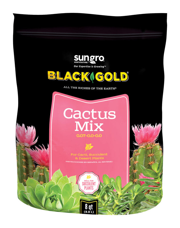 Sungro Horticulture Succulent Cactus Potting Mix - Fast Draining, Black Gold - 8 Qt - Earthworm Castings, Pumice, Perlite