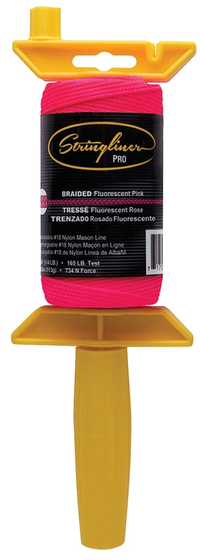 STRINGLINER COMPANY 25162 Braided 250-Feet Reloadable Line Reel, Fluorescent Pink
