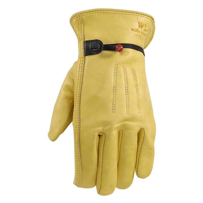 Wells Lamont Cowhide Leather Gloves Leather Work Gloves with Wrist Closure DIY Yardwork Construction Motorcycle Small Wells Lamont, Saddletan, Small Pack of 1 US