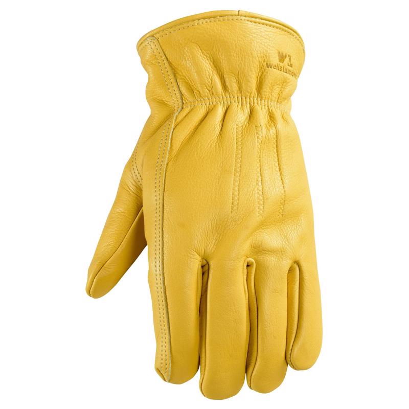 Men's Winter Leather Work Gloves, 100-gram Thinsulate, Cowhide, Lined Leather, Large (Wells Lamont 1108L) , Yellow