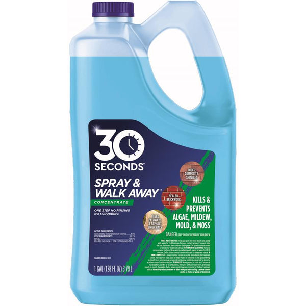 30 SECONDS Mold and Mildew Stain Remover Concentrate | Spray & Walk Away Outdoor Cleaner | 1 Gallon 1GSAWAF