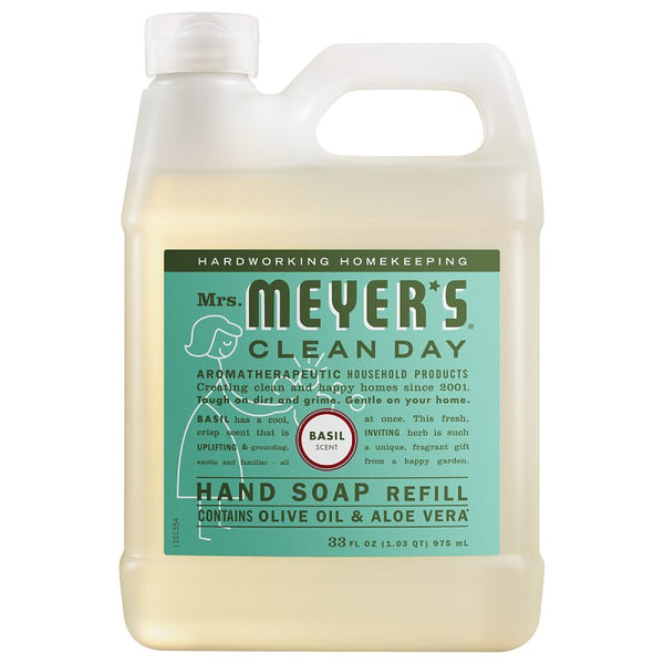 Mrs. Meyers Liquid Hand Soap Refill Liquid 33 Oz Basil Scent 14163