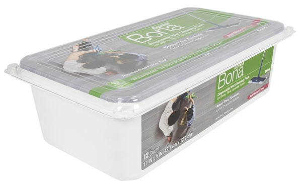 Bona Multi-Surface Floor Disposable Wet Cleaning Pads - 12-Pack - Residue-Free Floor Cleaning Solution for Stone, Tile, Laminate, and Vinyl Floors AX0003576