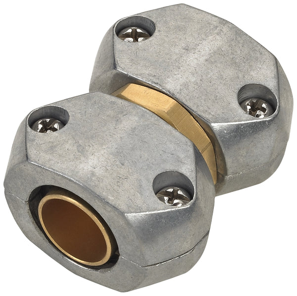 Mintcraft Landscapers Select GC535 Hose Mender, 5/8 to 3/4 in, Brass and zinc, Brass and Silver