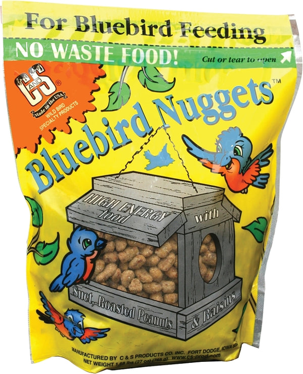 C and S C & S Products Blue Bird Nuggets Plus Beef Suet,Corn,Peanuts,Raisins 27 Oz CS06526