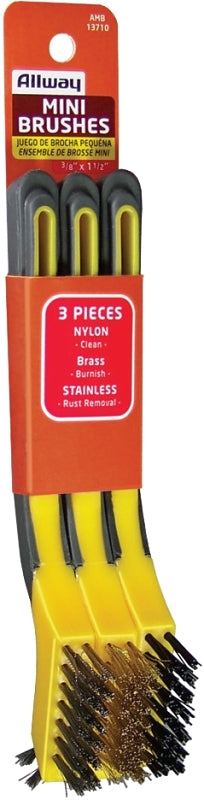 ALLWAY AMB 3-Piece Soft-Grip Mini Stripper Brush Set