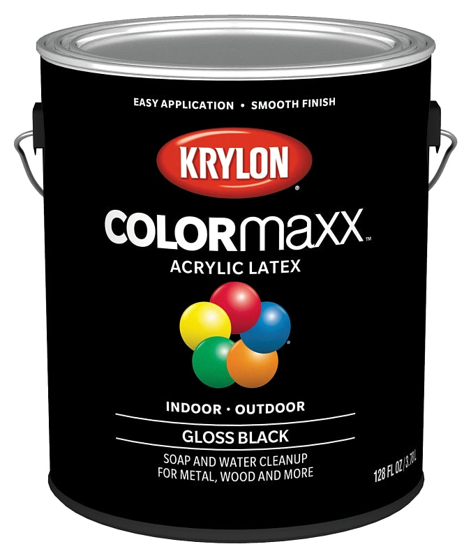 Krylon 2-Pack of 1 gal K05648007 Black COLORmaxx Paint & Primer, Gloss