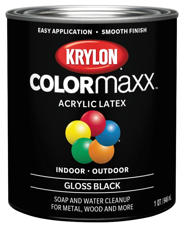 1 qt Krylon K05617007 Black COLORmaxx Paint & Primer, Gloss