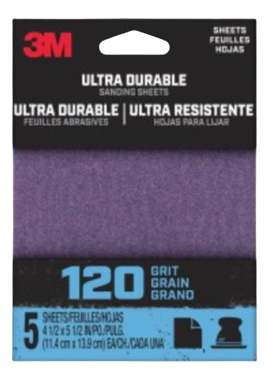 3M 1/4SHT5PK120 Clip-ON 1/4 Sheet 120GRIT 27368