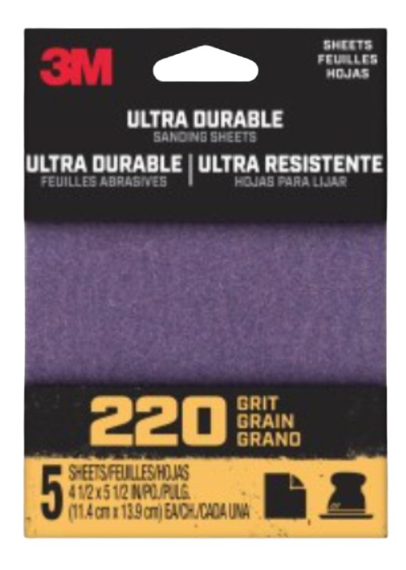 3M 1/4SHT Sandpaper 220GRIT 27366