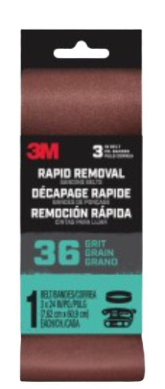 3M BELT3X241PK36 Sanding Belt, 3 in x 24 in, Brown 27393