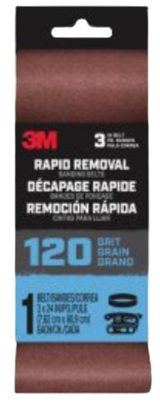 3M BELT3X241PK120 Sanding Belt, 3 in x 24 in, Brown 27394