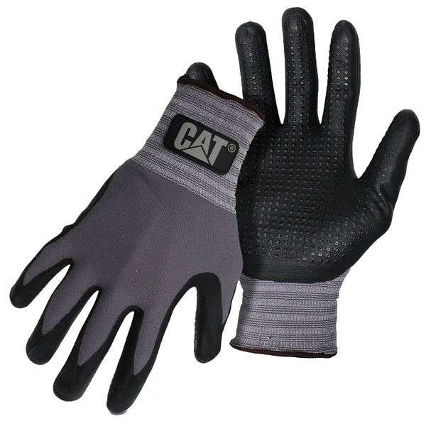 CAT CAT017419L Dipped and Dotted Nitrile Coated Palm Large, Safety Wear Gloves with Extended Knit Wrist. Protective Gear, L, 0