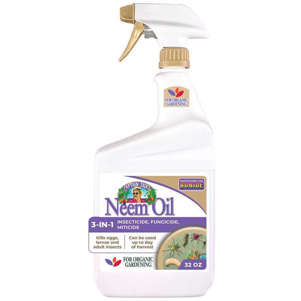 Bonide Captain Jack's Neem Oil, 32 oz Ready-to-Use Spray, Multi-Purpose Fungicide, Insecticide and Miticide for Organic Gardening 0226