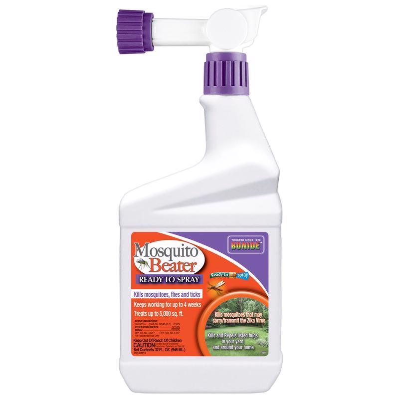 Bonide Mosquito Beater, 32 oz Ready-to-Spray Insect Repellent, Kills Mosquitoes, Flies and Ticks, Long Lasting Control Outdoors