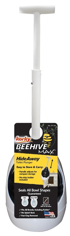 Korky Beehive Max Hideaway 15 in. L x 6 in. Dia. Toilet Plunger 97-4A
