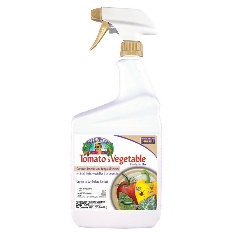 Bonide Captain Jack's Tomato & Vegetable Spray, 32 oz Ready-to-Use Spray, Insect & Disease Control for Organic Gardening