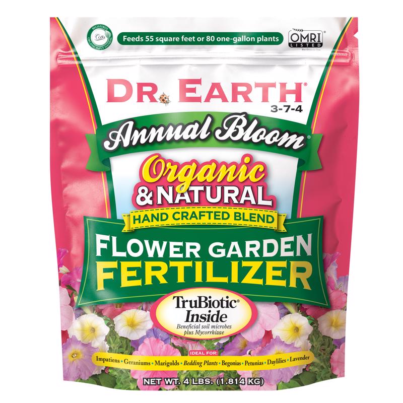 Dr. Earth 705P Organic 6 Flower Garden Fertilizer in Poly Bag, 4-Pound