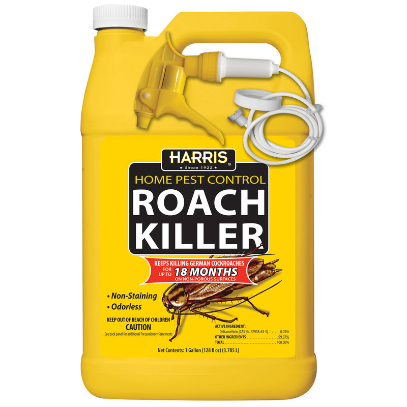Harris Roach Killer, Liquid Spray with Odorless and Non-Staining 12-Month Extended Residual Kill Formula (Gallon)