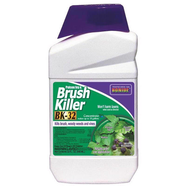 Bonide Poison Ivy & Brush Killer BK-32, 32 oz Concentrate, Completely Kills Roots without Harming Lawn and Grass 3316