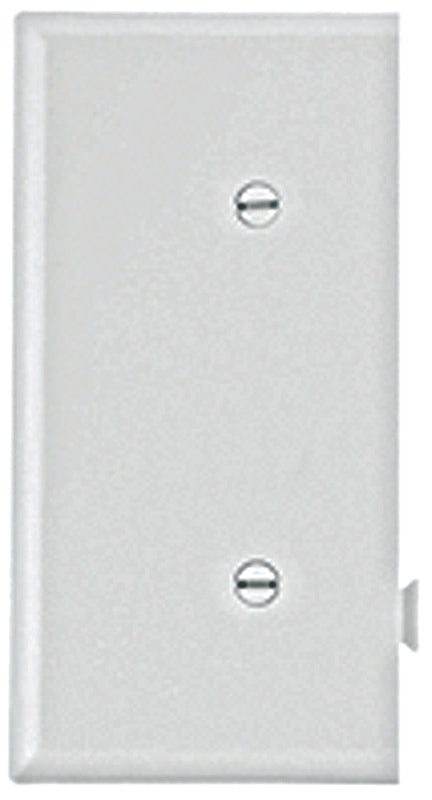 EATON Wiring STE14W Polycarbonate 1-Gang Blank Sectional Mid Size End Wall Plate, White