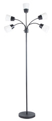  5 lamps and 3000 K color temperature for room lighting; includes plastic shade."